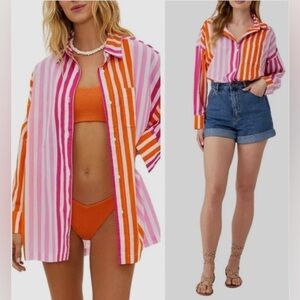 Beach Riot Alexa Sunset Striped Swim Cover up